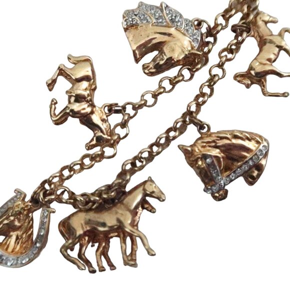DANBURY MINT Equestrian Horse charm bracelet - Picture 4 of 7